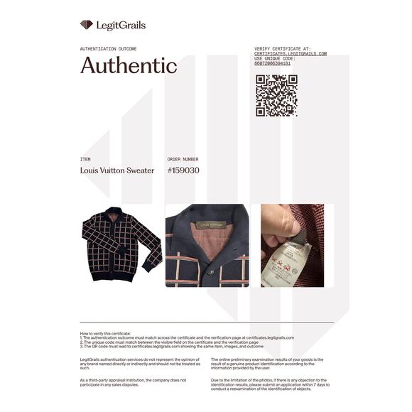 LOUIS VUITTON Jacquard Windowpane Check Cardigan Navy Wool - Picture 13 of 13